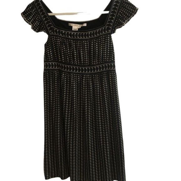 Max Studio Dresses & Skirts - Max Studio Flutter Cap Sleeve‎ Geometric Design Midi Dress Size Medium